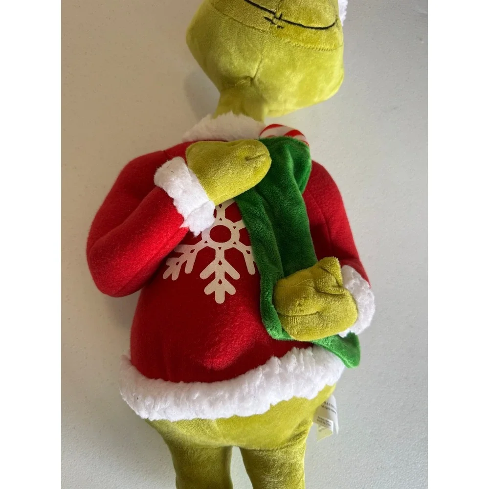 Gemmy Dr Seuss The Grinch Plush Greeter 22in Green Christmas Snowflake Sweater